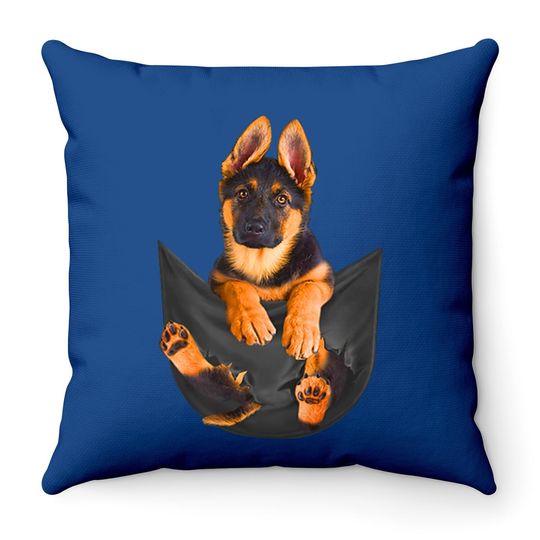 German Shepherd In Pocket Dog Throw Pillow
