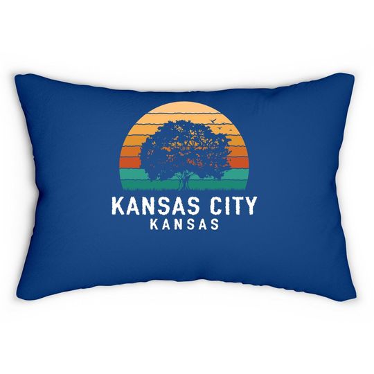 Kansas City Vintage Sunset Lumbar Pillow