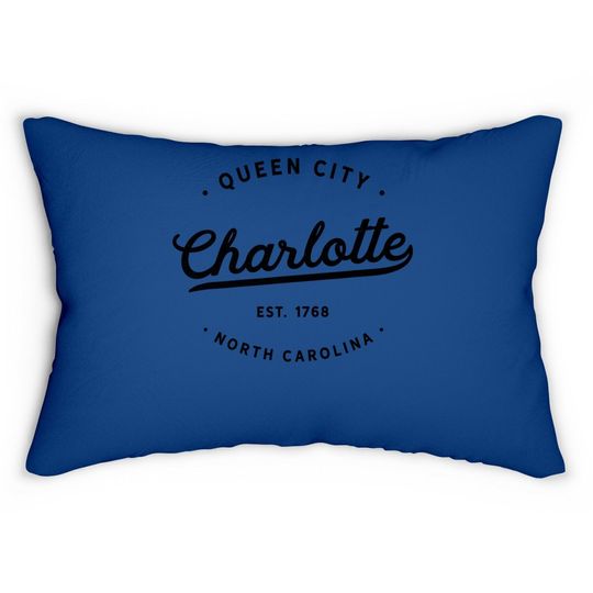 Classic Vintage Retro Charlotte Queen City Lumbar Pillow