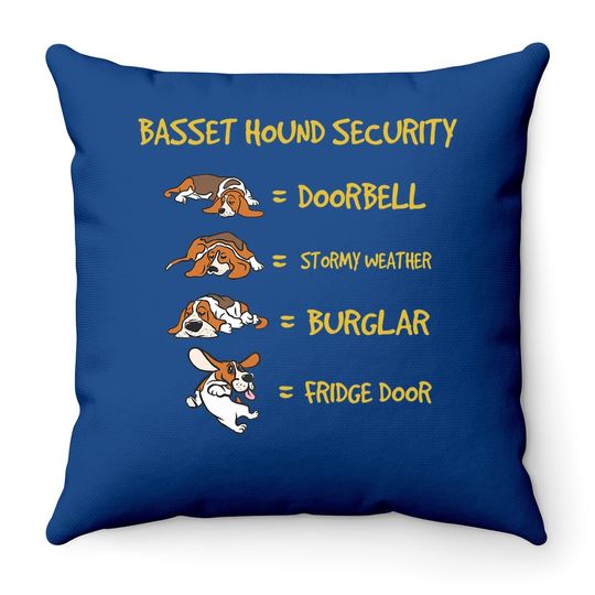 Basset Hound Security Throw Pillow