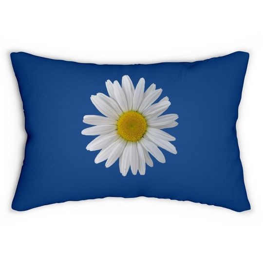 White Daisy Flower Blooming Lumbar Pillow