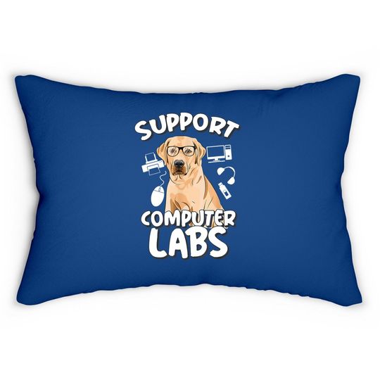 Computer Lab Funny Computer Science Teacher Dog Lumbar Pillow
