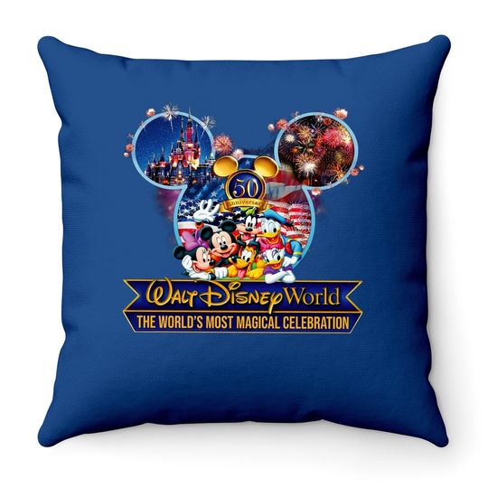 Walt Disney World 50th Anniversary Merch Throw Pillow