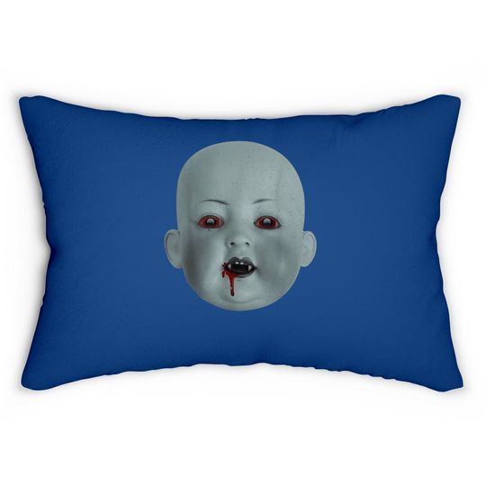 Halloween Spooky Bloody Doll Head Vampire Lumbar Pillow