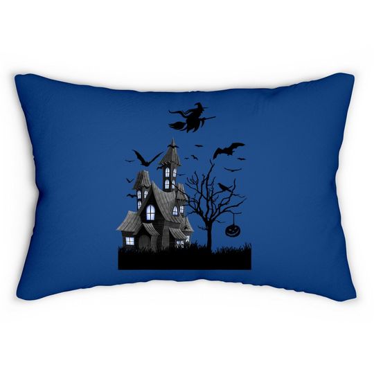 Haunted House Halloween Lumbar Pillow