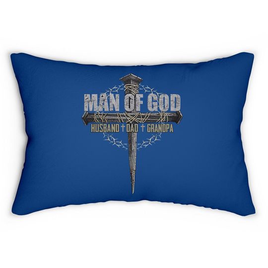 Man Of God Husband Dad Granpa Lumbar Pillow