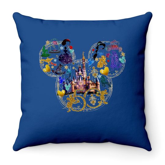 Walt Disney World 50th Anniversary Magic Kingdom Magic Castle Throw Pillow