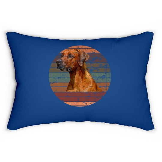 Rhodesian Ridgeback Dog Gift Retro Sunset Lumbar Pillow