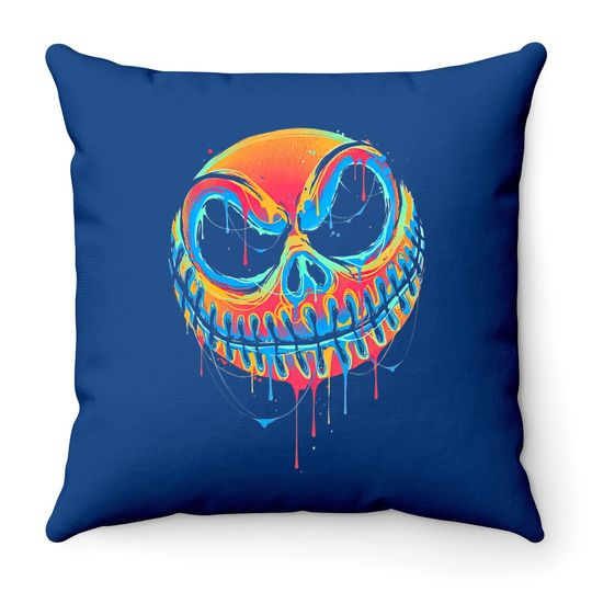 A Colorful Nightmare Gothic Black Throw Pillow