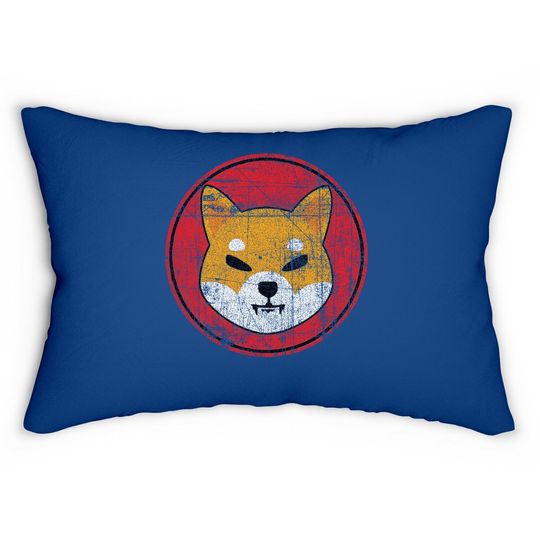Distressed Shiba Inu Logo Lumbar Pillow Shib To The Moon Lumbar Pillow