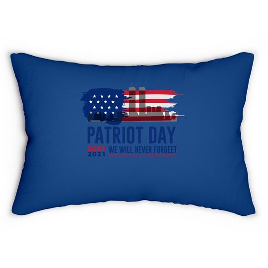 Patriot Day 20th Anniversary Never Forget Lumbar Pillow