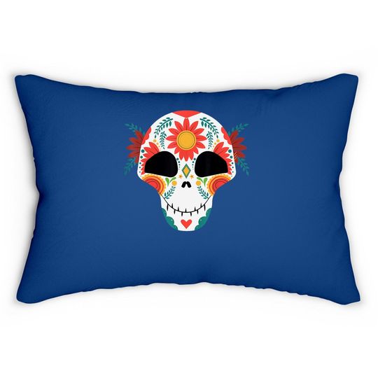 Sugar Skulls Day Of The Dead Traditional Food Latin Mexico Lumbar Pillow