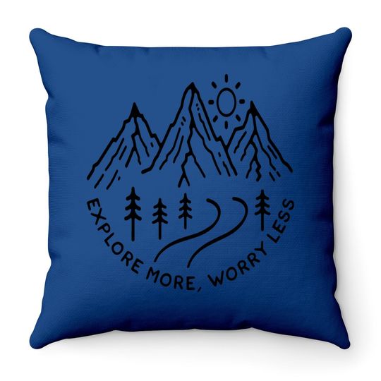 Hiking Camping Mountain Travel Adventure Throw Pillow