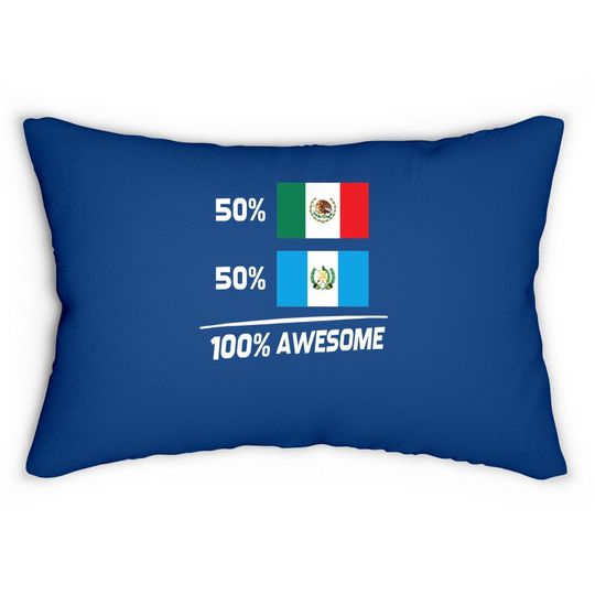 Half Mexican Half Guatemalan Pride Mexico Guatemala Flag Lumbar Pillow