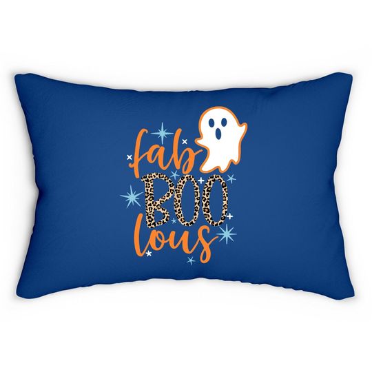 Halloween Fab Boo Lous Leopard Ghost Lumbar Pillow
