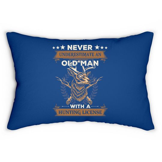 Never Underestimate An Old Man With A Hunting License Halloween Lumbar Pillow