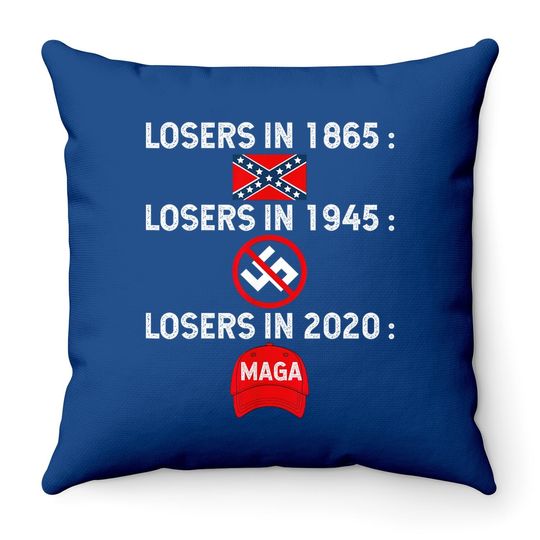 Losers In 1865 Losers In 1945 Losers In 2020 Throw Pillow