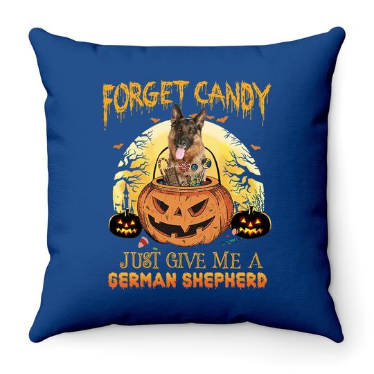 Candy Pumpkin German Shepherd Throw Pillow