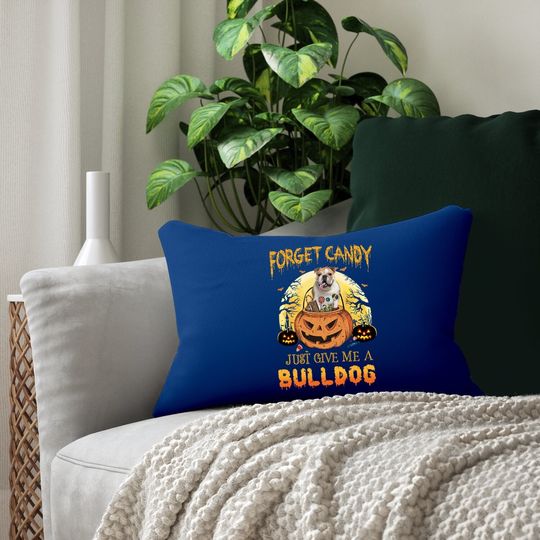 Candy Pumpkin Bulldog Lumbar Pillow