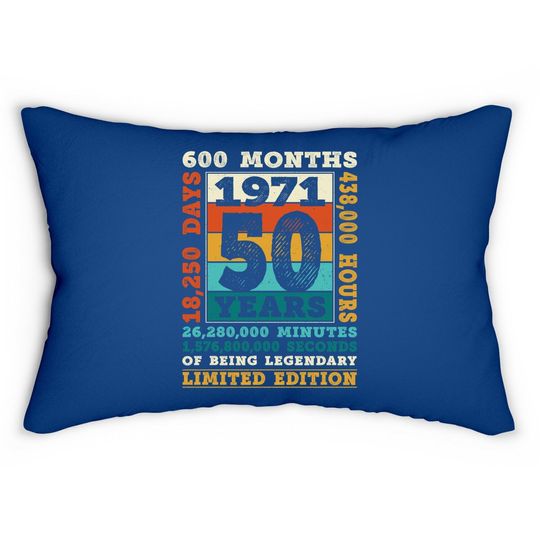 Retro 1971 50 Years Of Being Legendary Lumbar Pillow