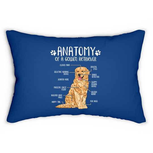 Anatomy Golden Retriever Dog Lumbar Pillow