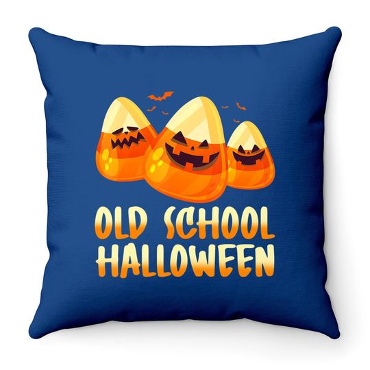 Old School Halloween Candy Corn Throw Pillow