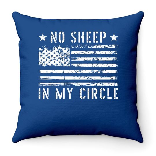 No Sheep In My Circle Funny Vintage Throw Pillow