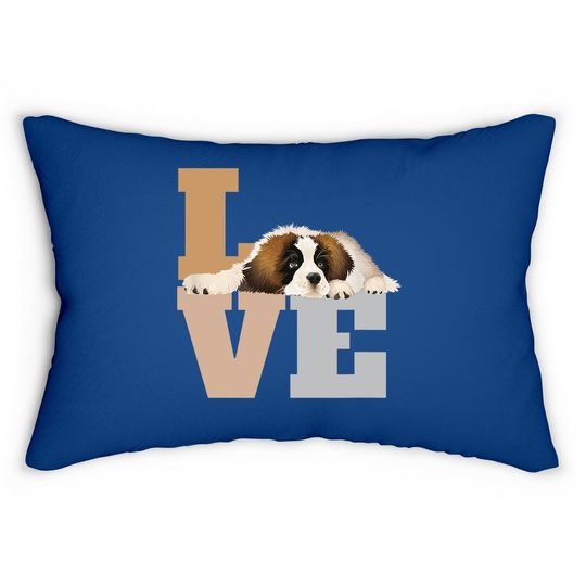 St Bernard Lazy Puppy Dog Slobbers On Word Lumbar Pillow
