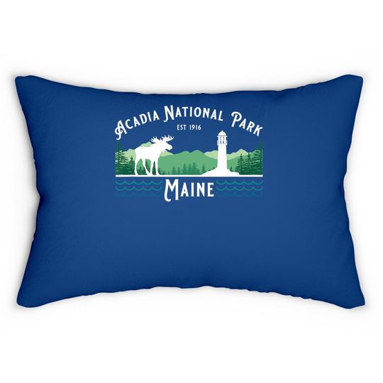 Acadia National Park Maine Hiking Camping Moose Souvenir Lumbar Pillow