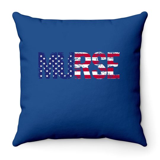 Murse Male Nurse Usa American Flag Patriotic Rn Gift Throw Pillow