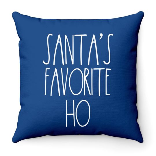 Santa's Favorite Ho Matching Christmas Throw Pillow For Couples Throw Pillow