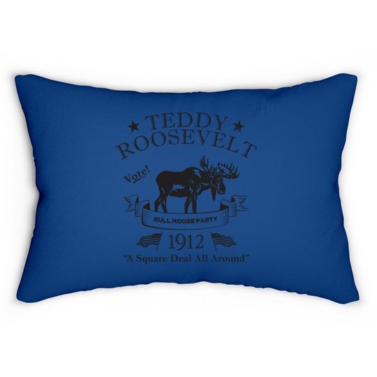 Bull Moose Party Vintage Teddy Roosevelt Campaign Political Lumbar Pillow