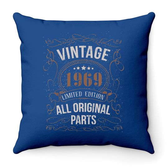 53rd B-day Classic Parts Vintage Aesthetic Retro 69 1969 Throw Pillow