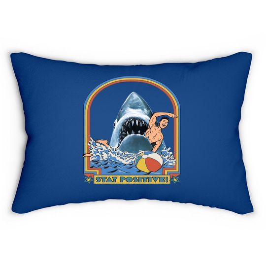 This Is Me Funny Stay Positive Shark Attack Retro Comedy Lumbar Pillow
