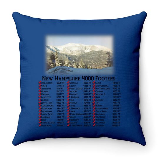 New Hampshire 4000 Footers Throw Pillow