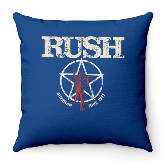 Rush  american Tour 1977 Throw Pillow