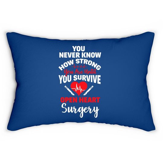 I Survived Open Heart Surgery Bypass Survivor Recovery Gift Lumbar Pillow