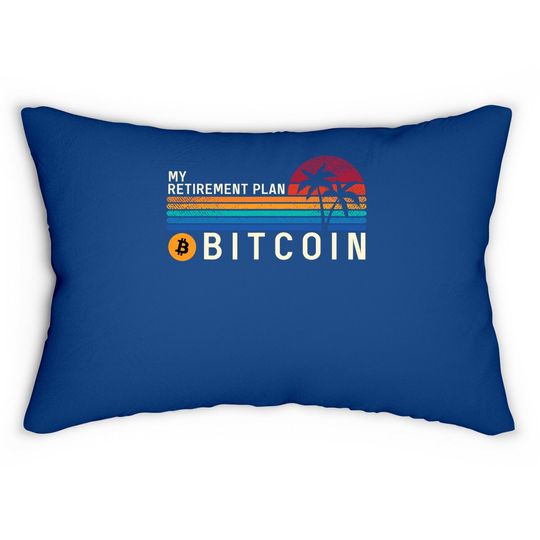 My Retirement Plan Bitcoin Lumbar Pillow, Sunset Btc Blockchain Lumbar Pillow