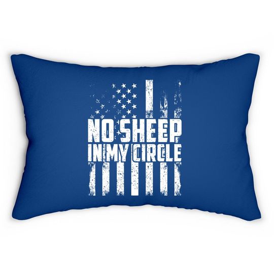 No Sheep In My Circle Funny Vintage Us Flag Lumbar Pillow