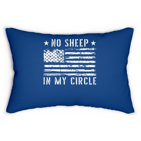 No Sheep In My Circle Funny Vintage Lumbar Pillow