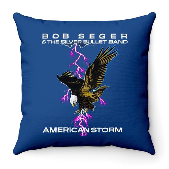 Bob Seger American Storm Tour 1986 Throw Pillow