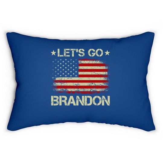Let’s Go Brandon American Flag Impeach Biden Lumbar Pillow