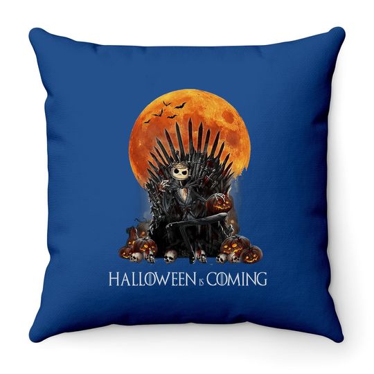 Halloween Is Coming Throw Pillow Jack Skellington Skull Lovers Throw Pillow