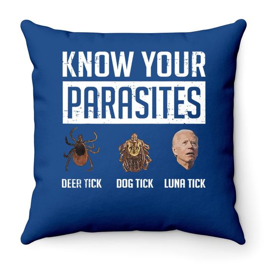 Know Your Parasites Deer Tick Dog Tick Luna Tick Throw Pillow