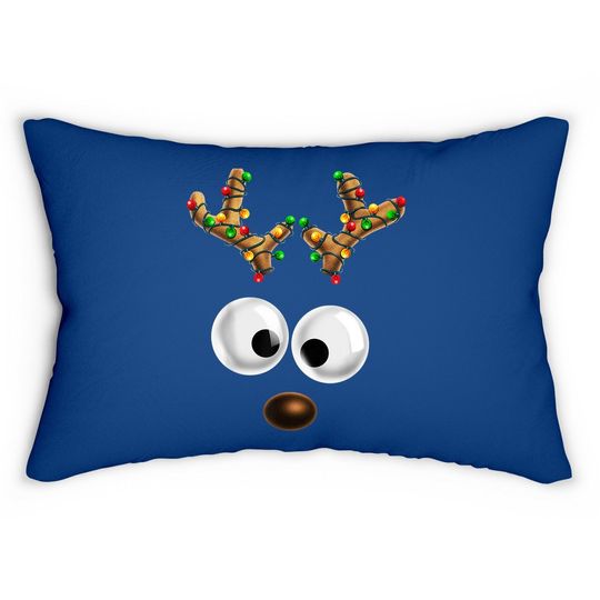 Matching Family Christmas Reindeer Face Christmas Gift Lumbar Pillow