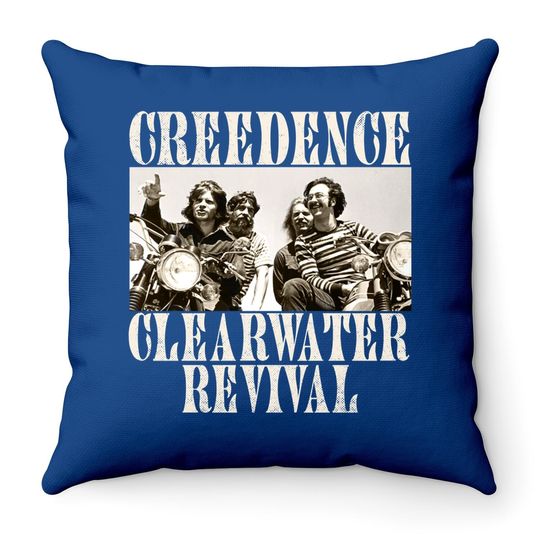 Creedence Clearwater Revival American Rock Band Bikes Photo Adult Short Sleeve Throw Pillow Graphic Throw Pillow