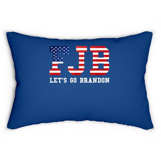 Fjb Lumbar Pillow, Lets Go Brandon Let's Go Brandon Lumbar Pillow, Hashtag Fjb Pro America Us Distressed Flag Lumbar Pillow