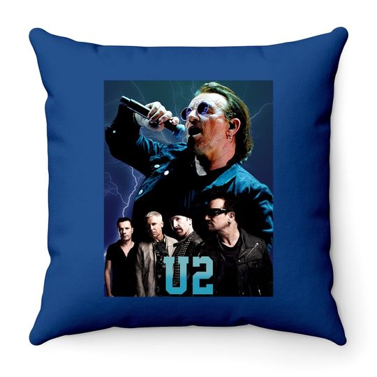 Vintage Style U2 Rock Throw Pillow