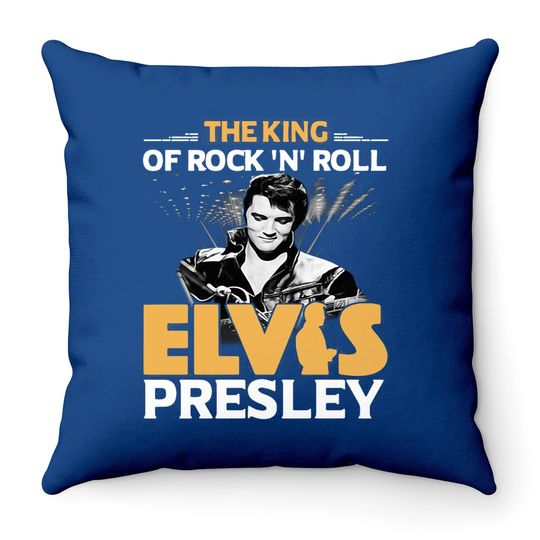 Evlis Presley The King Of Rock N Roll Throw Pillow