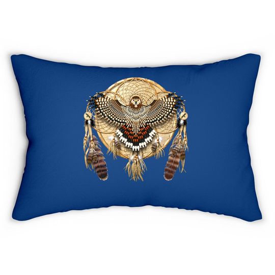 Red-tail Hawk Dreamcatcher Mandala Classic Lumbar Pillow